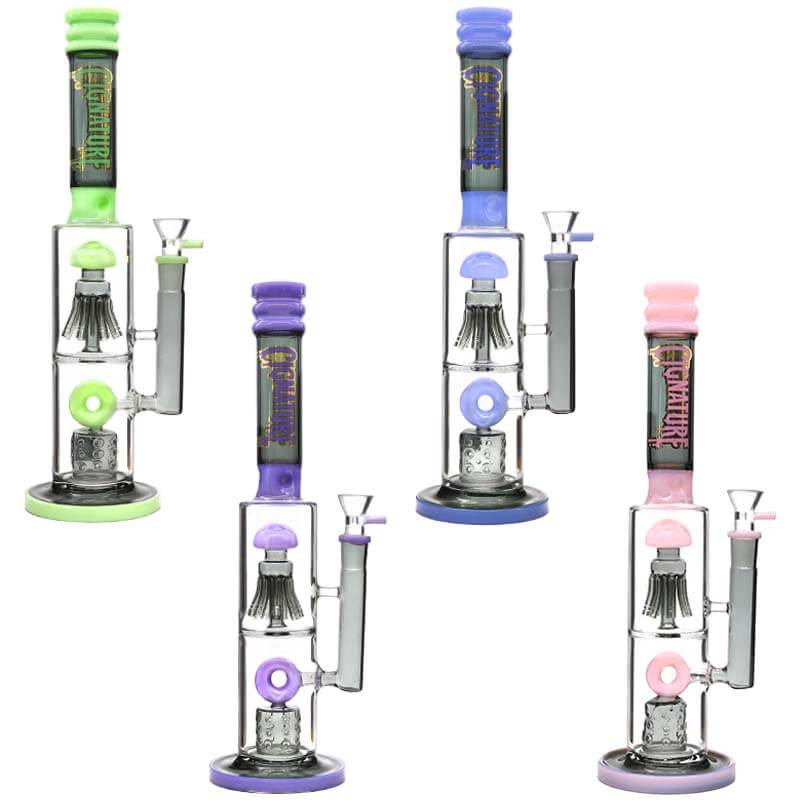 Cignature Bulb Perc Staright Waterpipe (MB-1359) | 16 inch | Assorted Colors product image